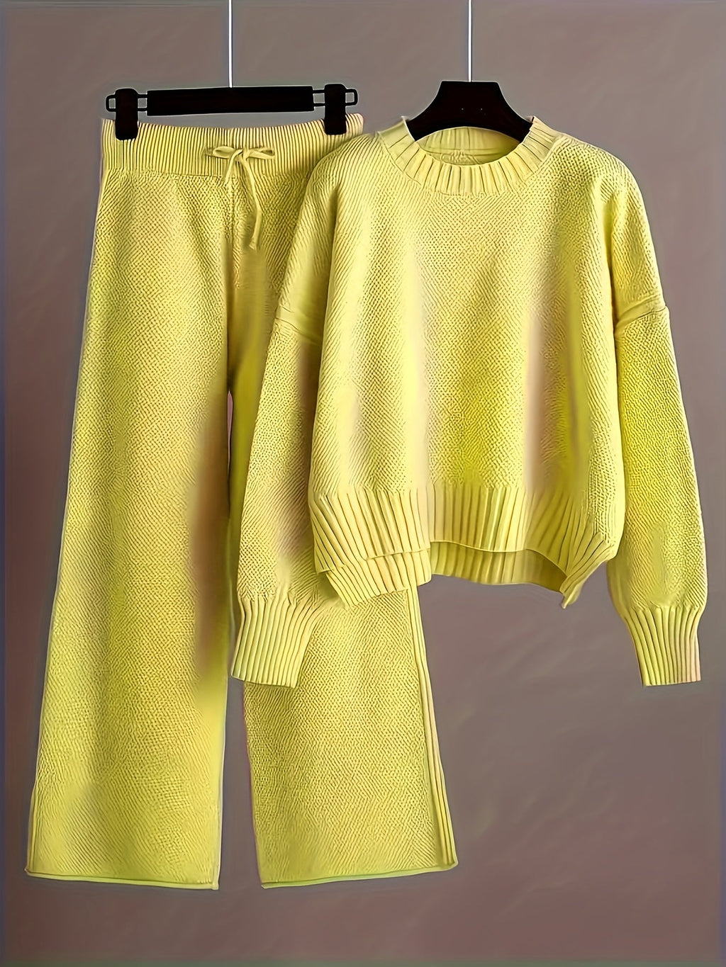 Conjunto de jersey con punto de semilla - Hombros caídos