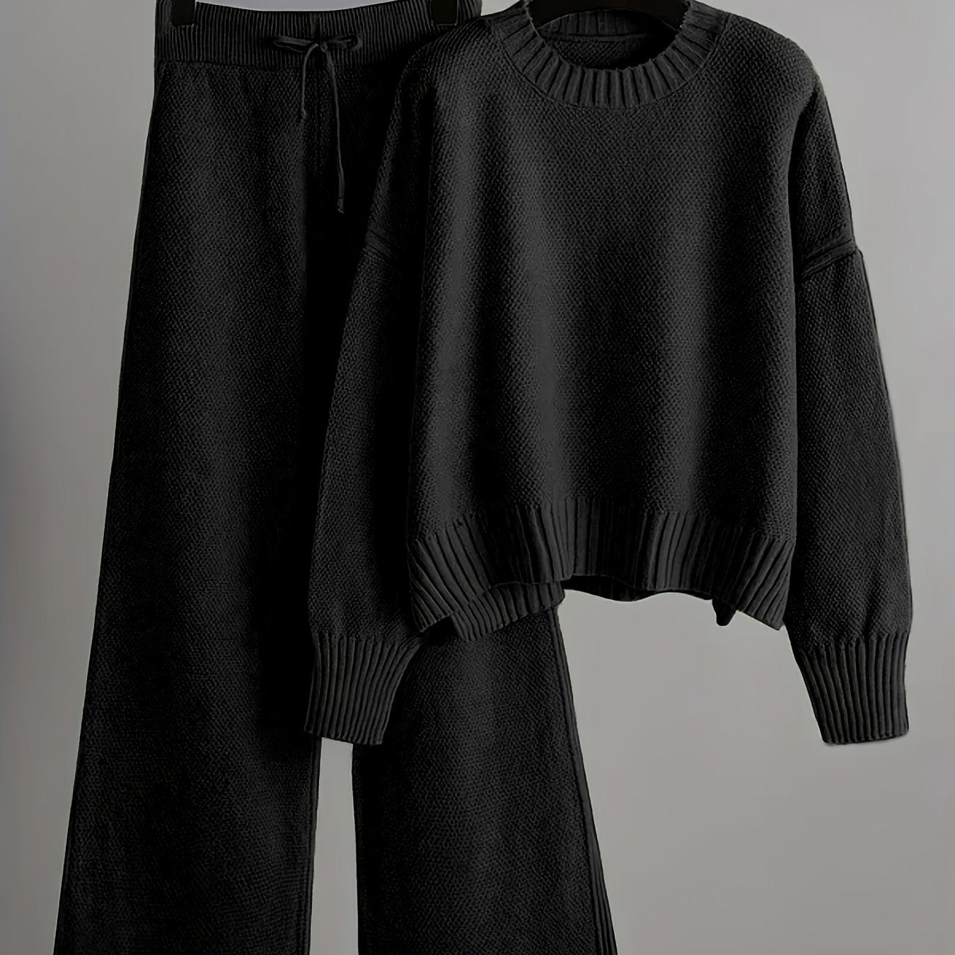 Conjunto de jersey con punto de semilla - Hombros caídos