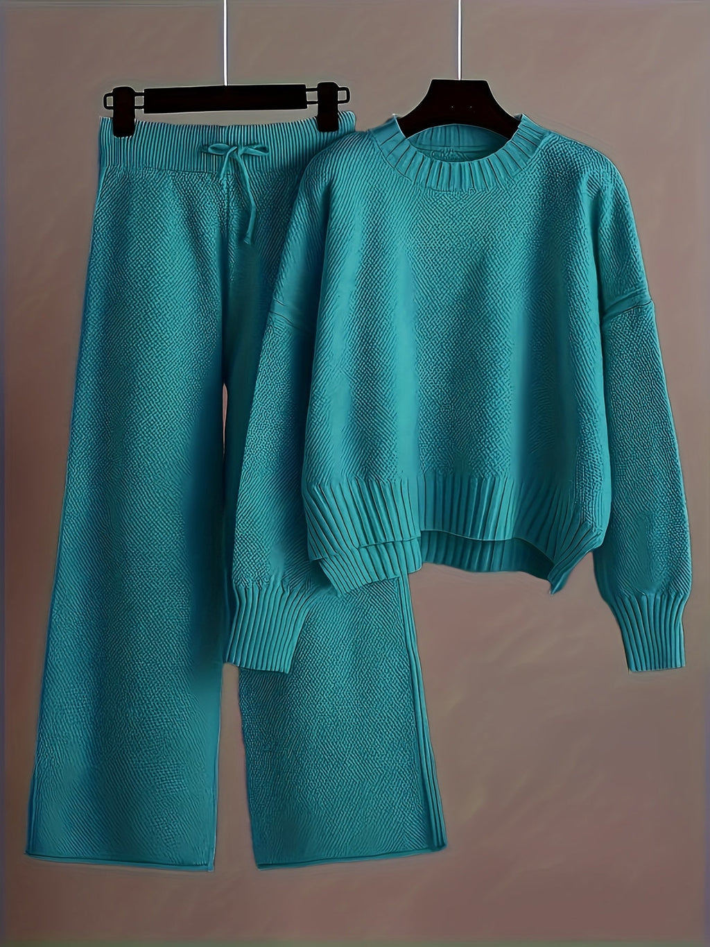 Conjunto de jersey con punto de semilla - Hombros caídos