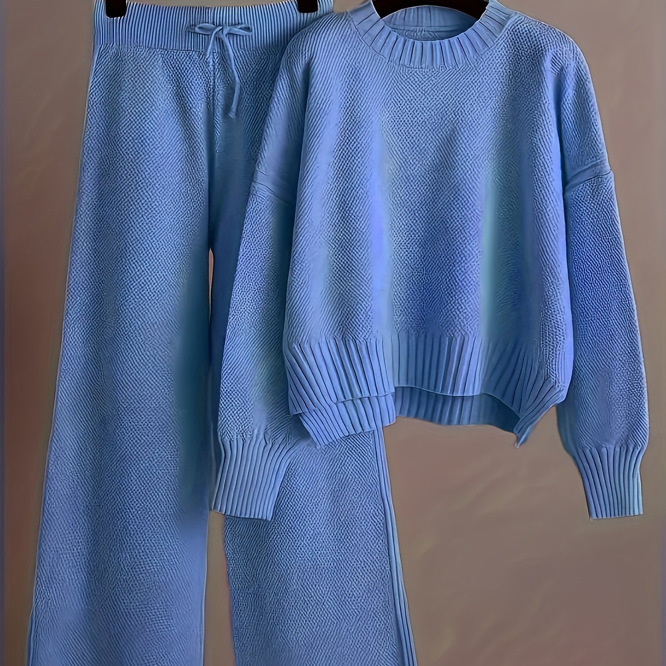 Conjunto de jersey con punto de semilla - Hombros caídos