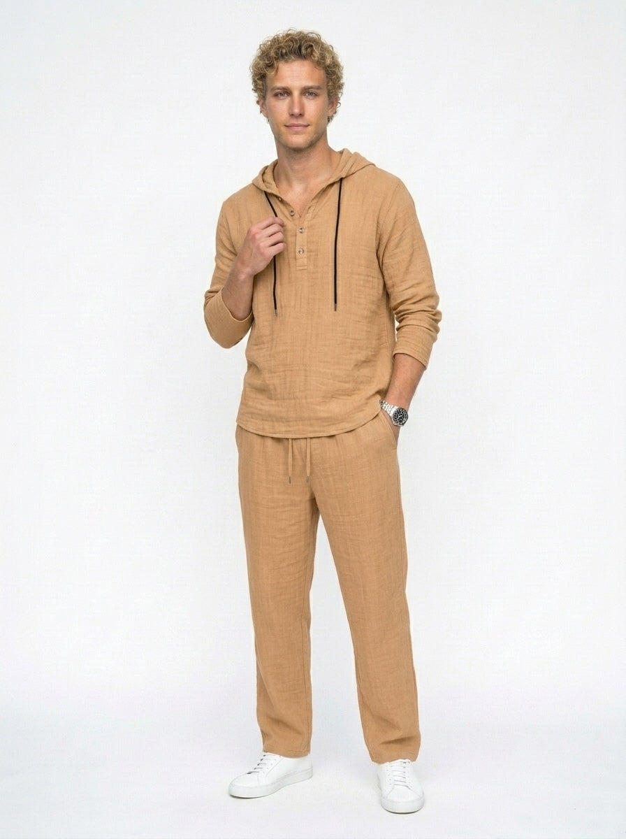 Conjunto de camiseta holgada con capucha y pantalones